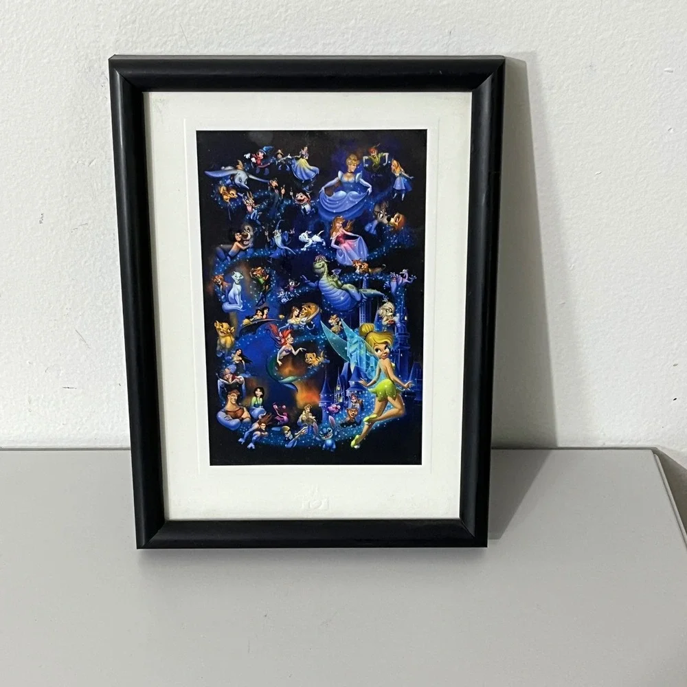 Disney Postcards Framed Art Set Mini  Multicolor Tinker Bell Montage